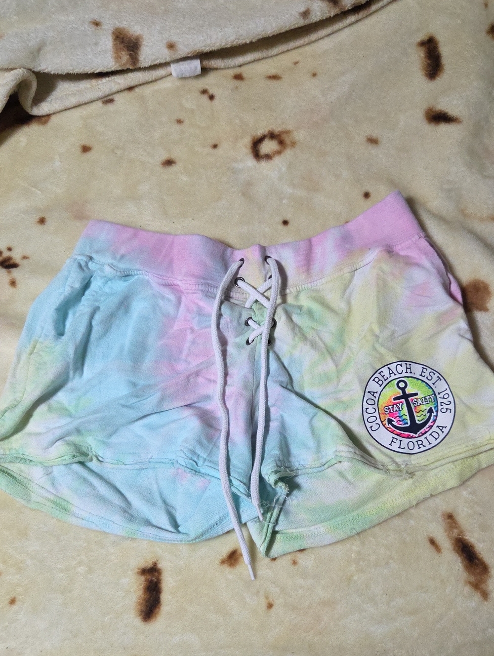 Cocoa Beach Tie-Dye Lace-Up Women’s Shorts - Pastel Multi